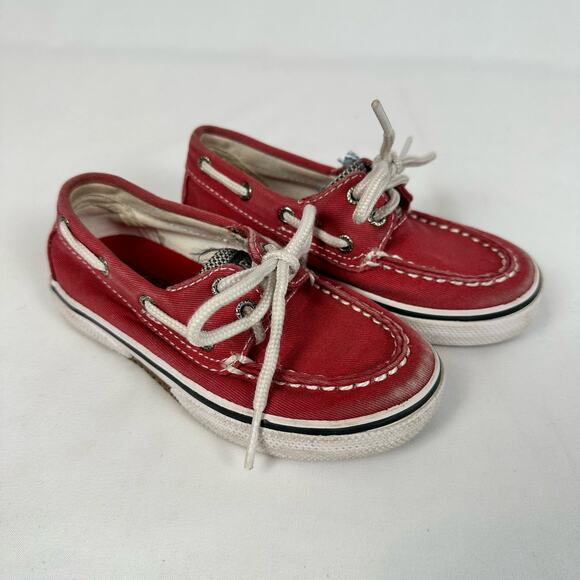 Sperry Unisex Red Top-Sider Halyard Boat Shoes Size 8 Colorful Bright Cruisewear - Picture 1 of 9